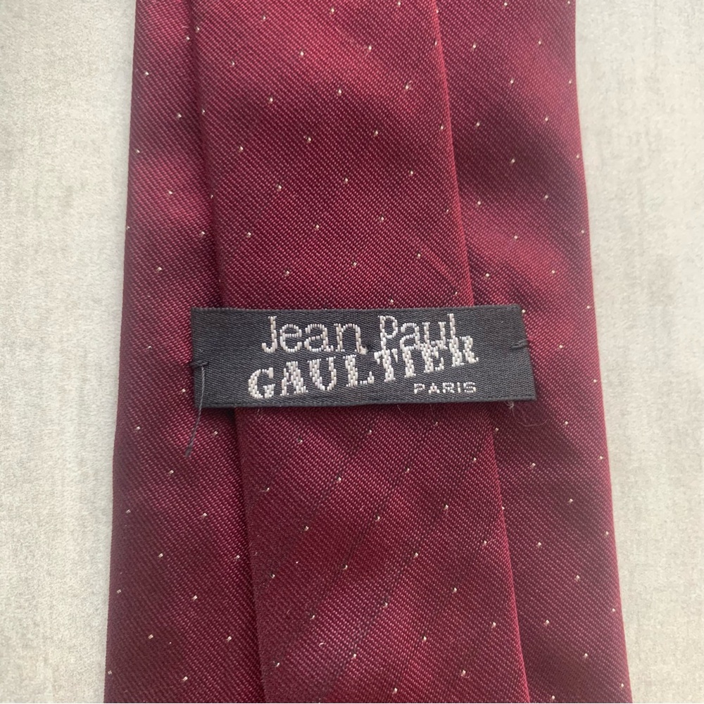 Jean Paul Gaultier Red Polka Dot Silk Tie